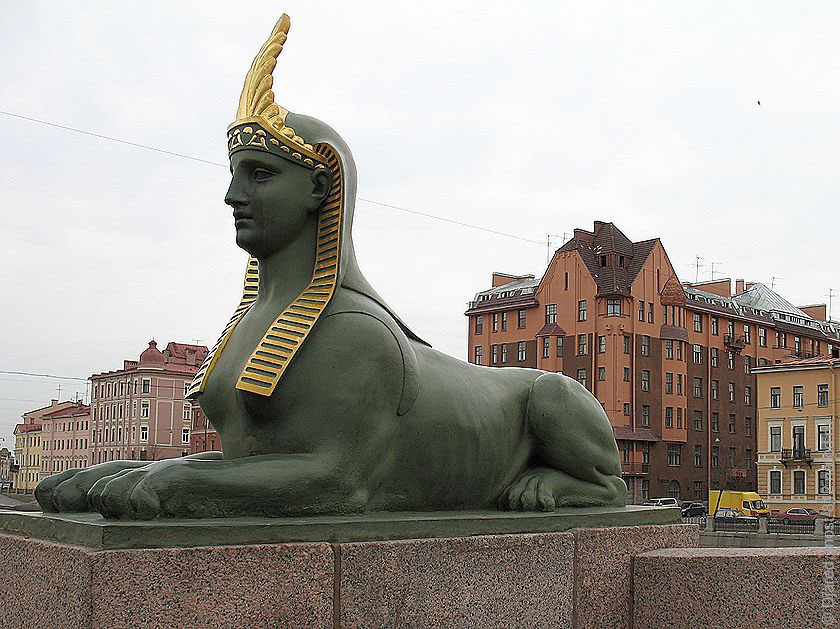 Сфинкс на Египетскогм мосту, статуя сфинкса в Петербурге, Египетский мост