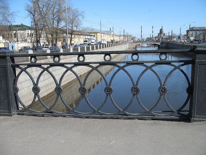 Краснооктябрьский мост, решётка моста, ограждение моста