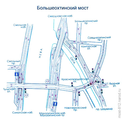 транспортная развязка Большеохтинского моста