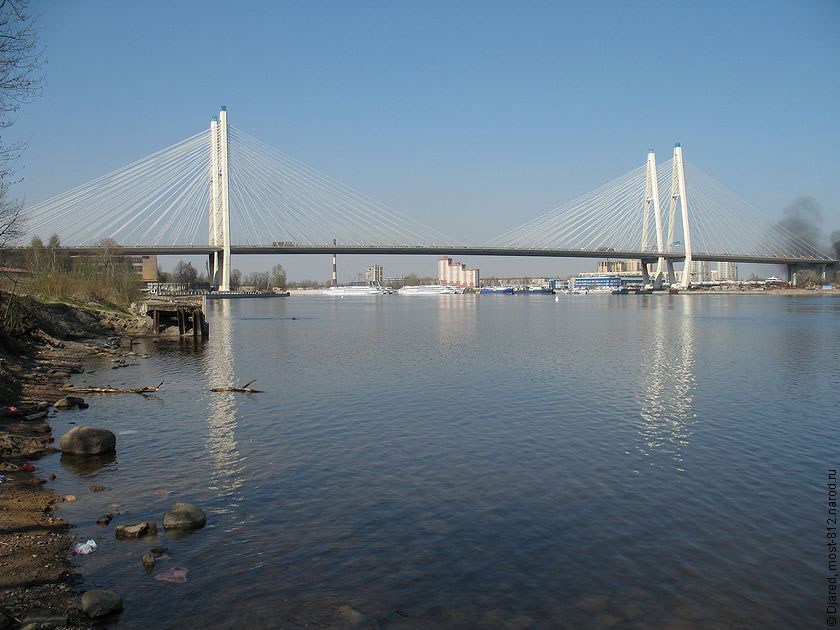 вантовый мост, неразводной мост через Неву